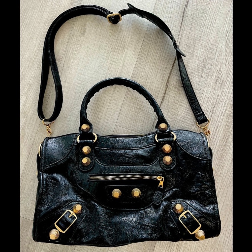 Black Moto City Bag - Designer Inspired
